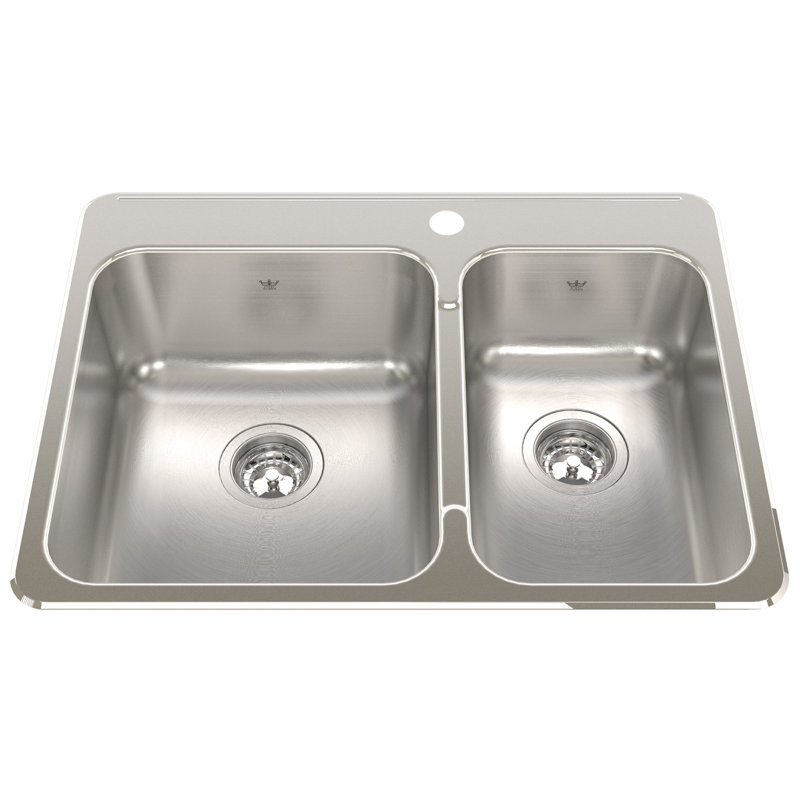 Évier de cuisine à double cuves l 28 po x l 21 po Steel Queen