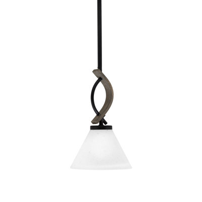 Mini-luminaire suspendu Hallmann avec verre en mousseline blanc 7 po