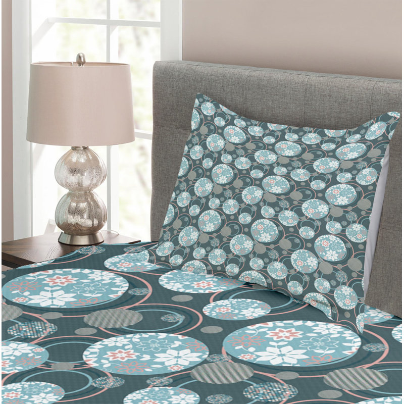 Farmhouse / Country Polyester Geometric Shapes Coverlet, Twin Coverlet + 1 Sham