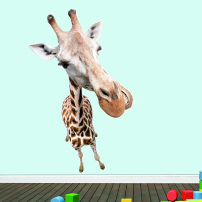 Décalcomanie murale giraffe real life