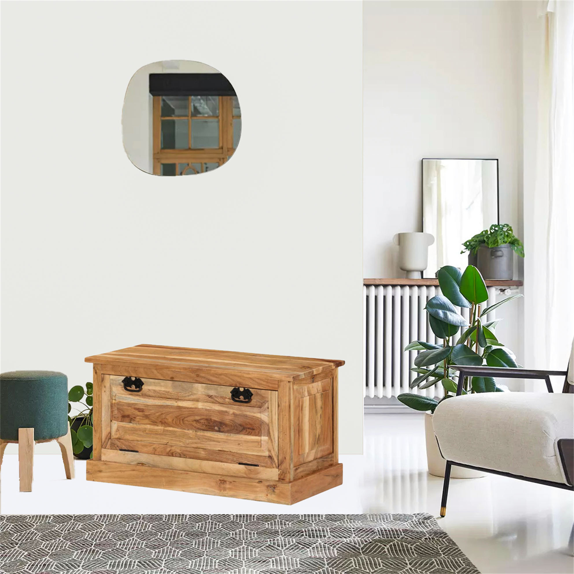 Gracie Oaks Aspasios Solid Wood Storage Bench Wayfair