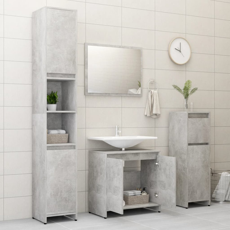 Aminda Bathroom Cabinet, Concrete Gray