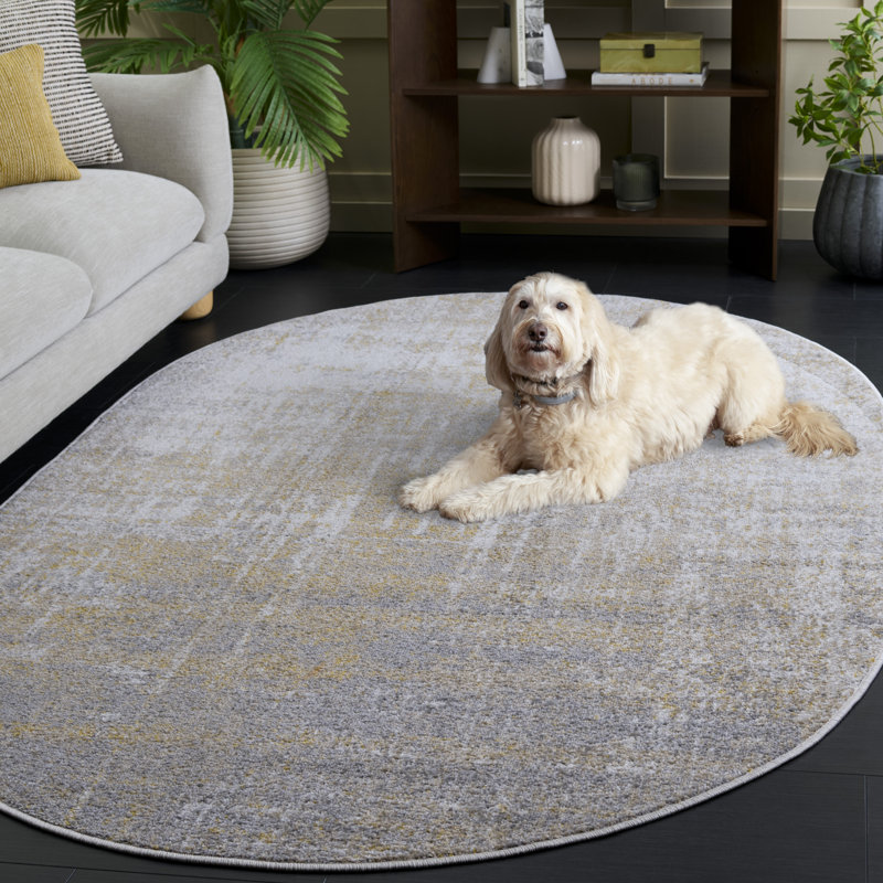 Bethlyn Creme/Gold Area Rug, Rectangle 6' x 8'