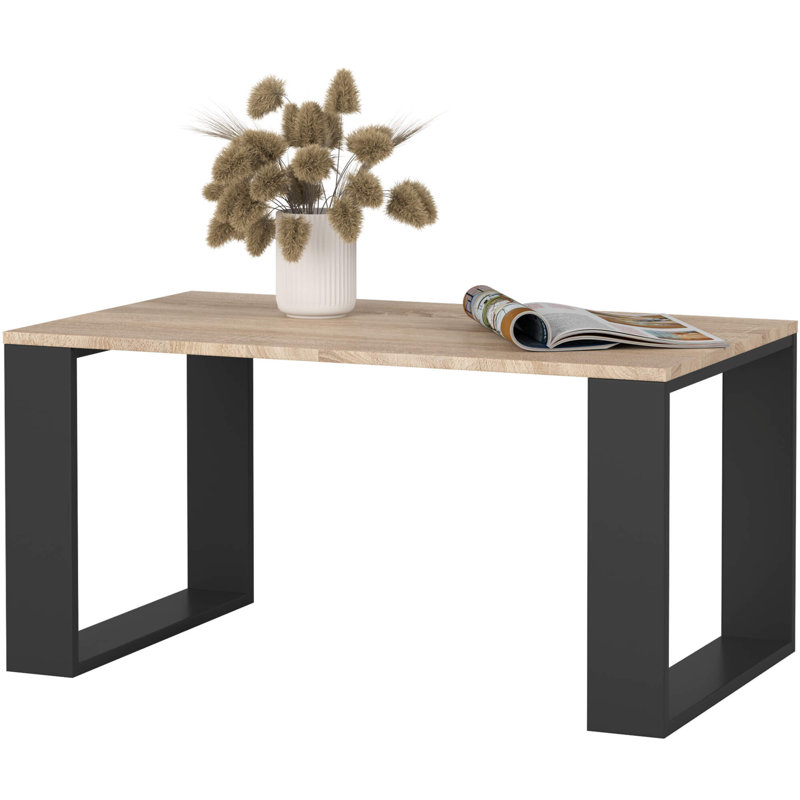 Shadiqua Four Leg Coffee Table with Storage, Black