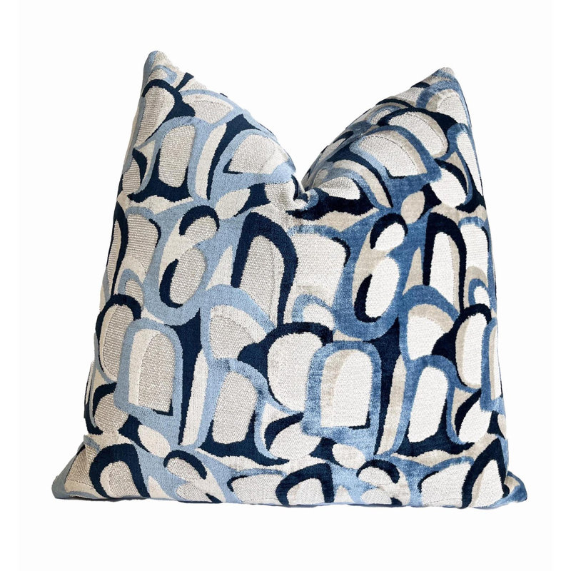 Housse de coussin Grotto, H 22 po x l 22 po, Bleu