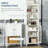 Kleankin Tall Bathroom Storage Cabinet With 3 Tier Shelf, Glass Door Cabinet, Freestanding Linen Tower With Adjustable Shelves, Antique White