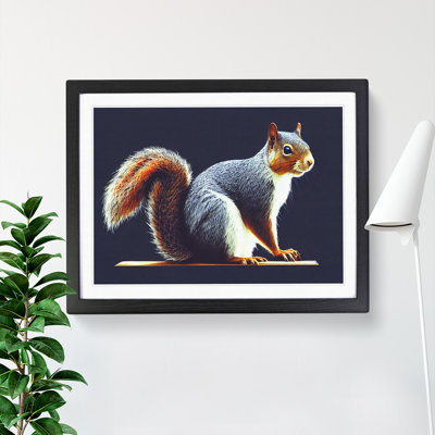 Squirrel Portrait 1 Piece Single Picture Frame Wall Art