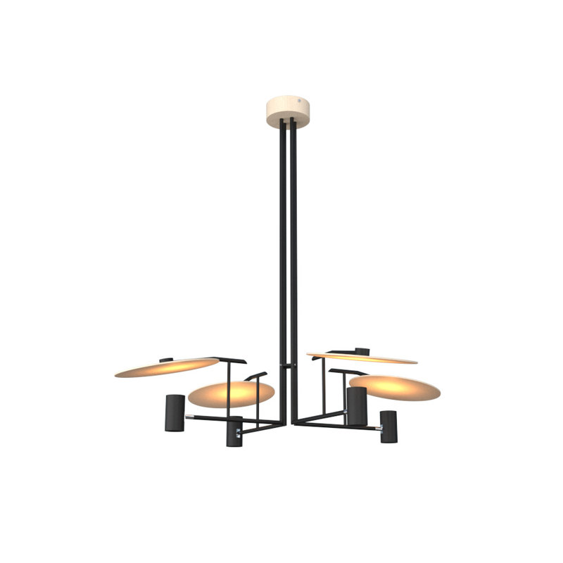 4 - Light Chandelier, Organic Cappuccino