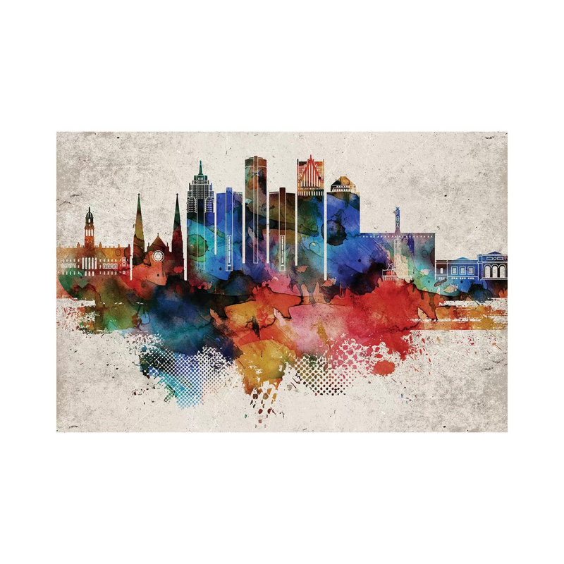 Detroit Abstract - Print on Canvas, Wrapped Canvas, 101.6 cm H x 66.04 cm W x 1.91 cm D