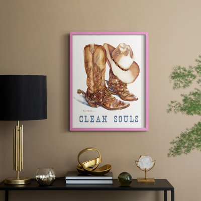 «Clean Souls», reproduction encadrée - bois massif