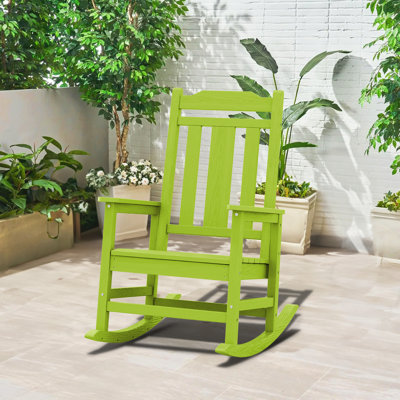 Wolak Oversized High Density Polyethylene Rocking Adirondack Chair