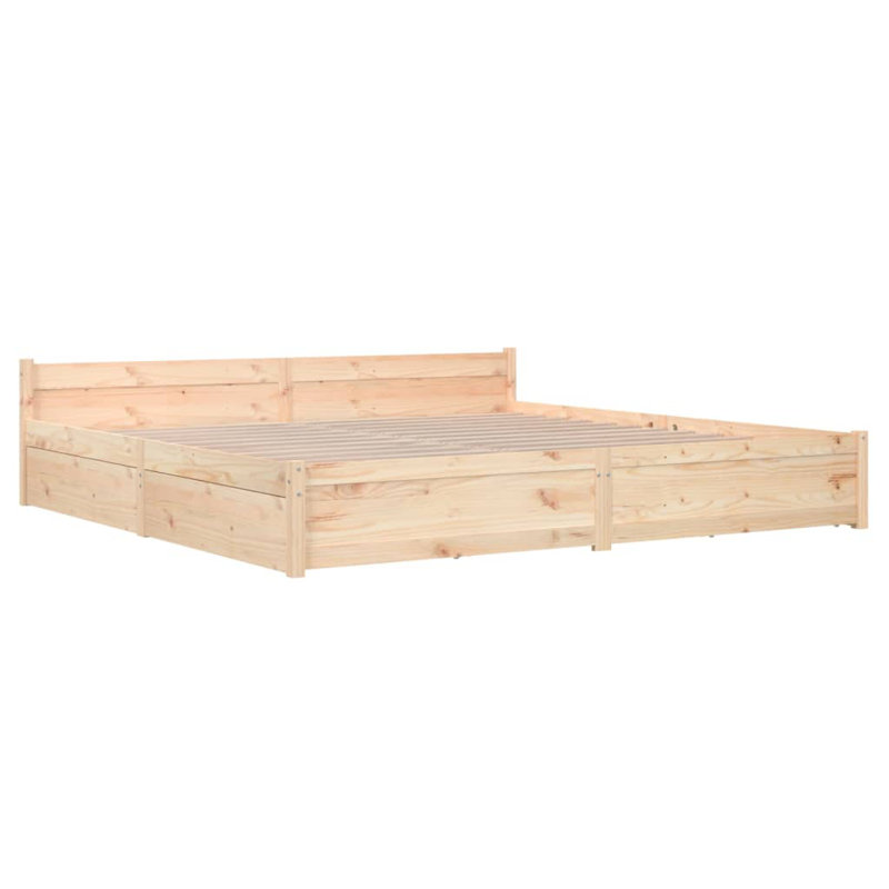 Bed Frame with Drawers, Brown, Kingsize (5')