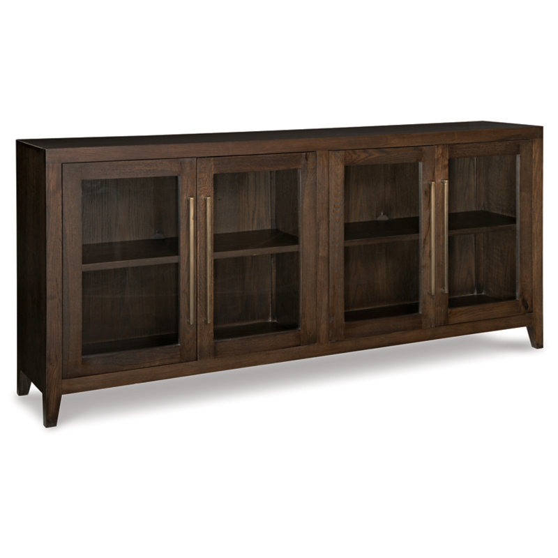 Solid Wood Sideboard Cabinet TV Console Brown Pine Wood