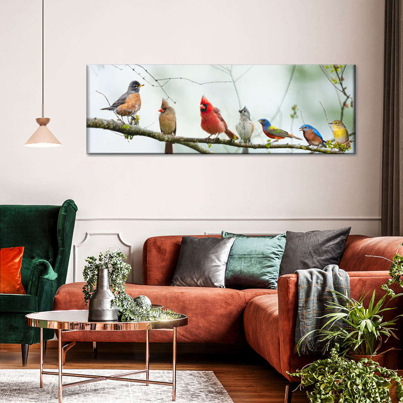 «Gathering Of Birds», reproduction sur toile, H 24 po x l 8 po x P 1 po