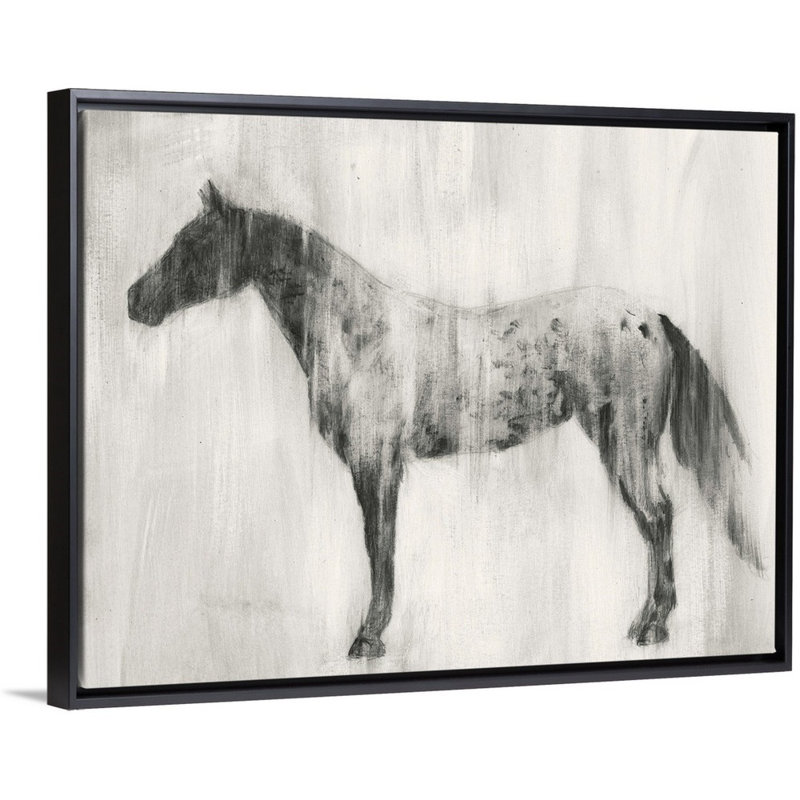 Art mural Appaloosa Study II, H 32 po x l 42 po x P 2 po, Toile avec cadre noir