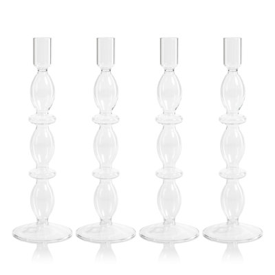 Adrienna 4 Piece Glass Tabletop Candlestick Set