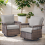 Outdoor Rocker Swivel Patio Chair with Cushions (Set of 2)