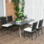 Chaises de salle à manger d'extérieur en PE avec coussins Outsunny 4 PE