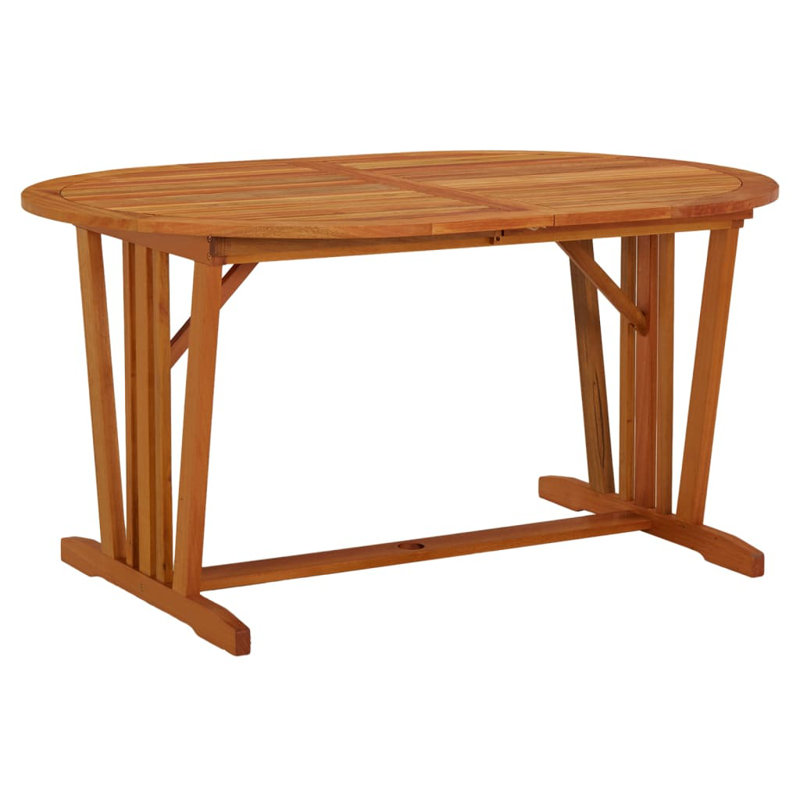 Charistil Oval Eucalyptus Solid Wood Extendable Outdoor Dining Table - 150 cm W 100 cm D