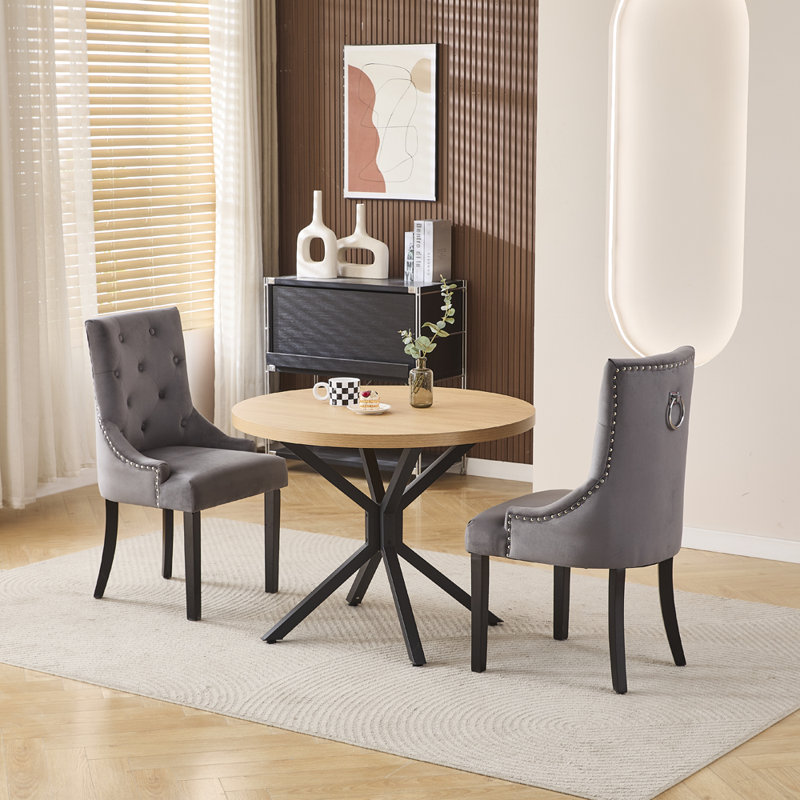 Dining Set, Dark Grey Ring Back Chairs#2