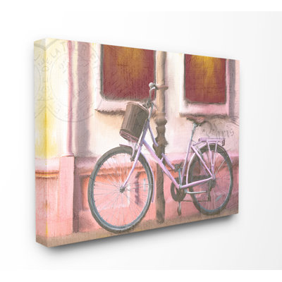 " Golden Hour Warm Bicycle At Sunset Painting " by Kimberly Allen