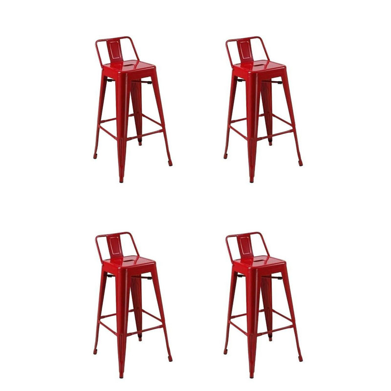 Tabouret de bar de patio 26 po Customhouse, Rouge