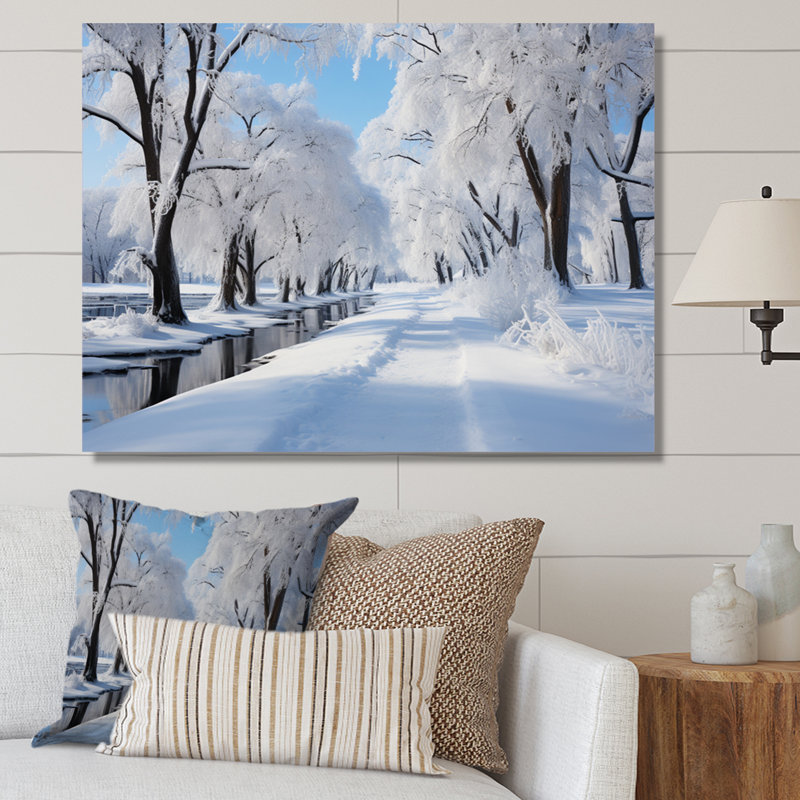 «Winter Snowy Serenity IV - Winter Landscape», reproduction sur toile, H 12 po x l 20 po x P 1 po, Toile tendue