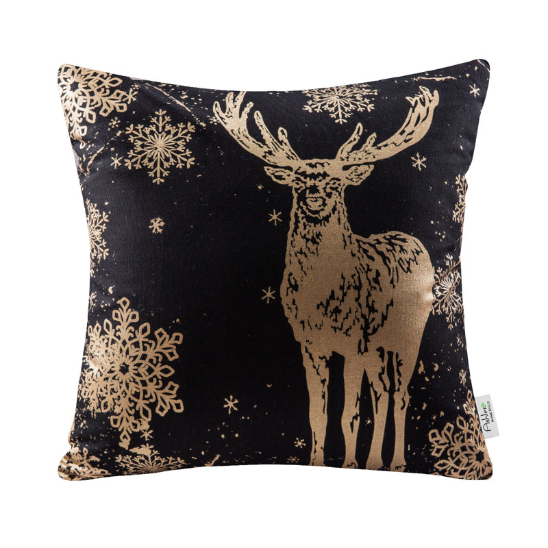 Holiday Gold Foil Christmas 18" Throw Pillow Set, Pillow Cover with Inserts