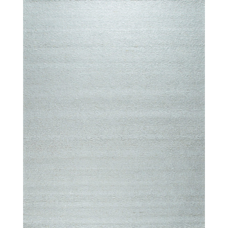 Ivory Hand-Knotted Wool Subtle Striations Geometric Modern Contemporary Carpet Rug, 4' x 6'