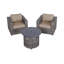 Ensemble de fauteuils club entièrement assemblés 3 pièces Alieyah et foyer en osier avec coussin Sunbrella
