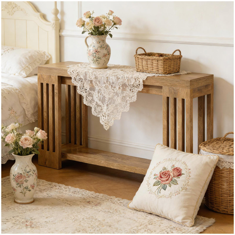 Table de canapé, console, table d'appoint, Marron clair