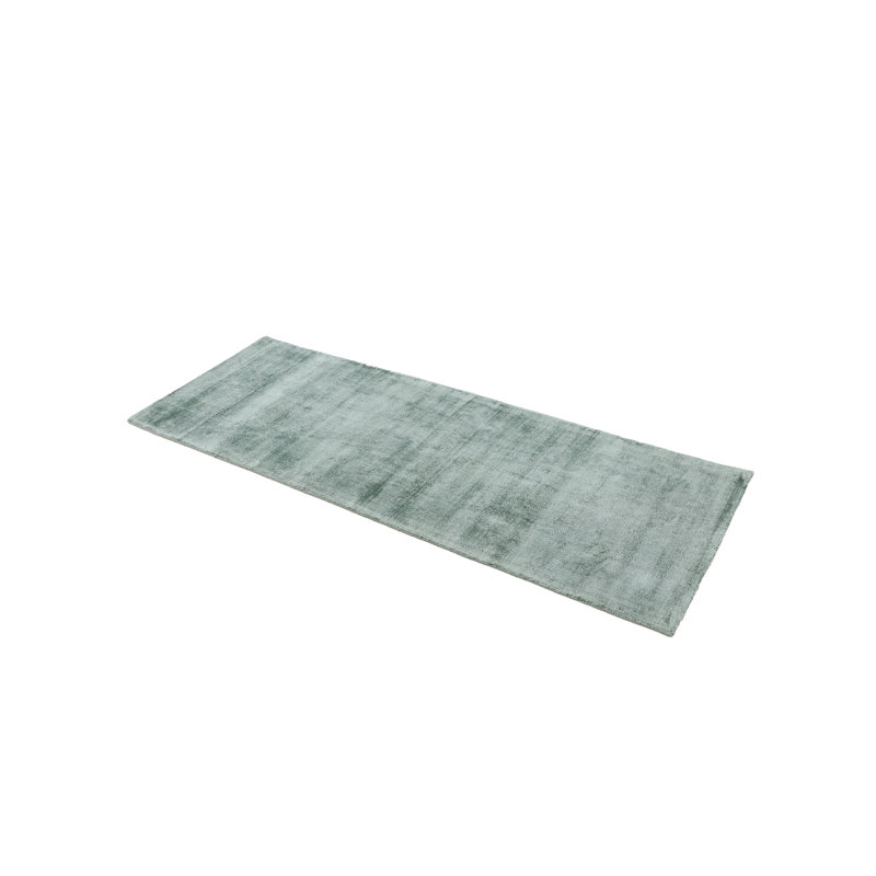 Ava Handmade Viscose Silky Solid Soft Dark Mint Rug, Runner 75 x 200cm