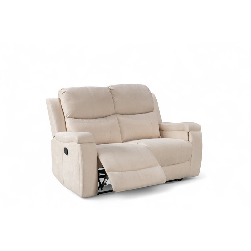 Chenille Reclining Sofa, 2, Beige