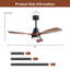 Ventilateur de plafond 48 po à 3 pales avec télécommande intelligente