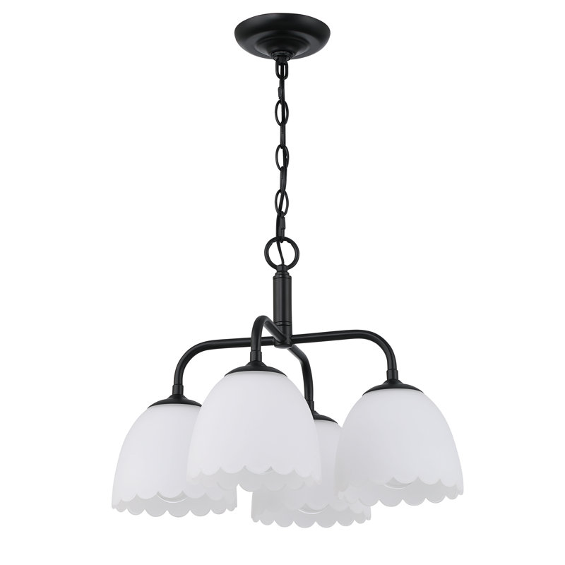  Luminaire suspendu 4 lumières Dorinda, Noir mat, 4