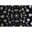 Tapis noir et ivoire de haute qualité noué à la main