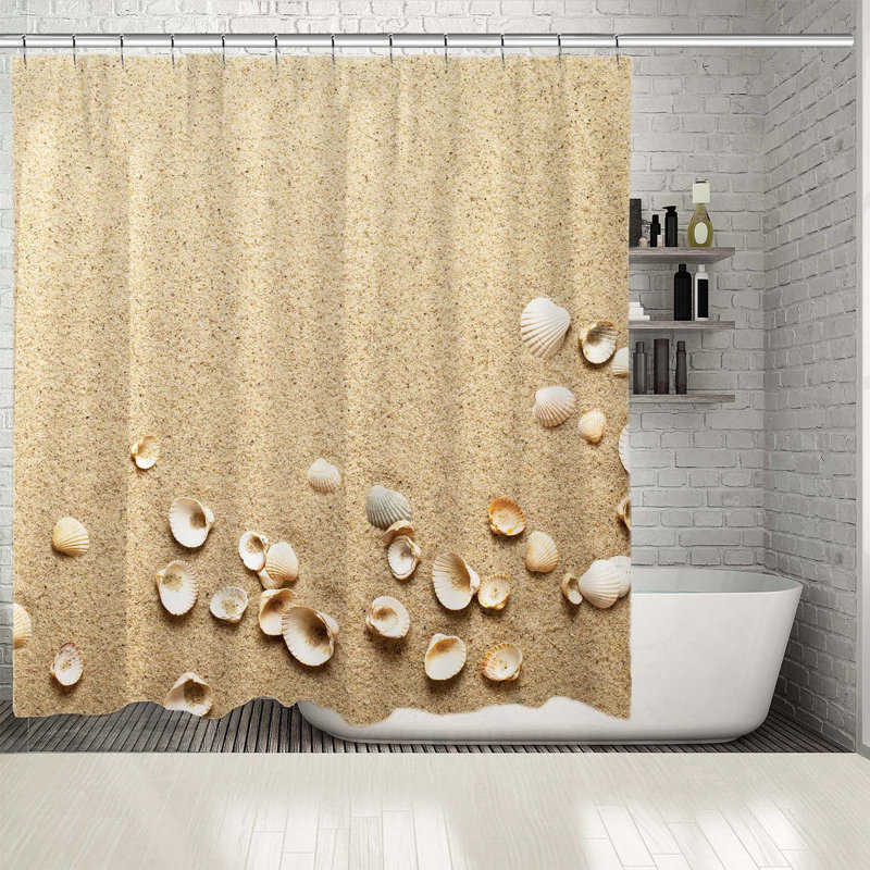 Seashell Printed Showers Curtain