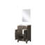 Meuble-lavabo en chêne brun - comptoir et miroir en acrylique inclus L 20 po x P 18 po avec compartiment de rangement supérieur
