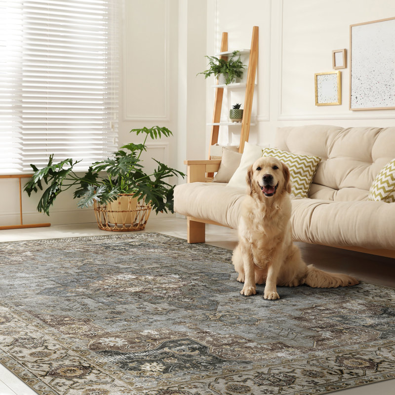 Washable Oriental Indoor Rug, Rectangle 7'7" x 10'