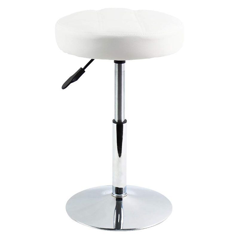 Metal Accent Stool, White