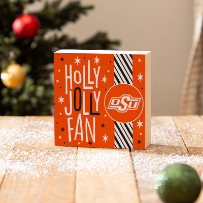 Oklahoma State University 6" Holiday Wood Plock Wall Sign