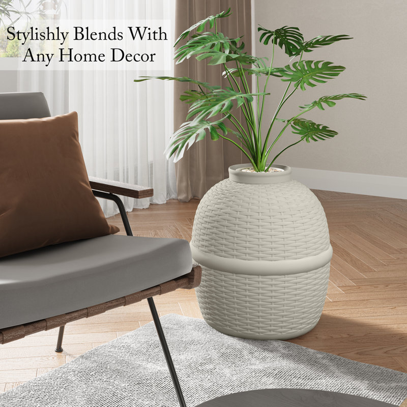Enceinte de litière cachée avec pot à fleurs Damase, gris