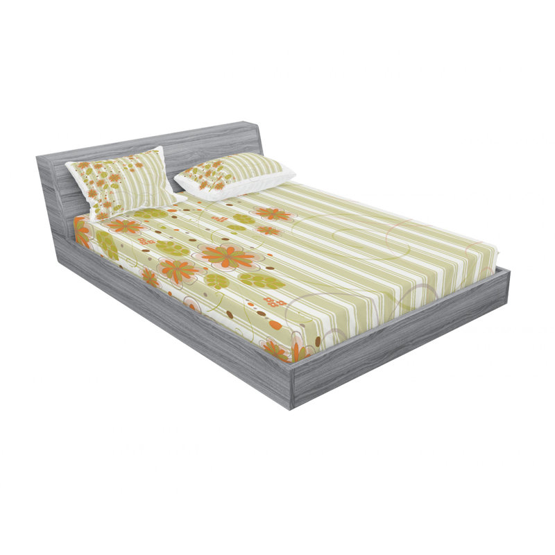 Ensemble de draps floral à ressorts à détente rétro, Ensemble de draps pour lit double avec un drap-hou