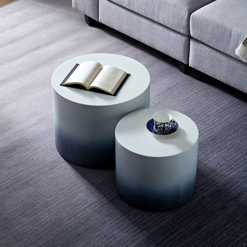 Ensemble de 2 tables d'appoint / tables basses / tables de bout / tables gigognes, Noir / blanc