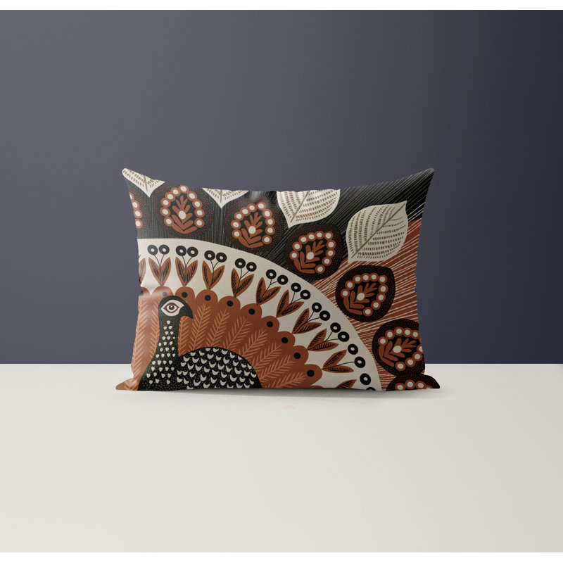 Nica Microsuede Rectangular Pillow, Brown/Gray/Beige