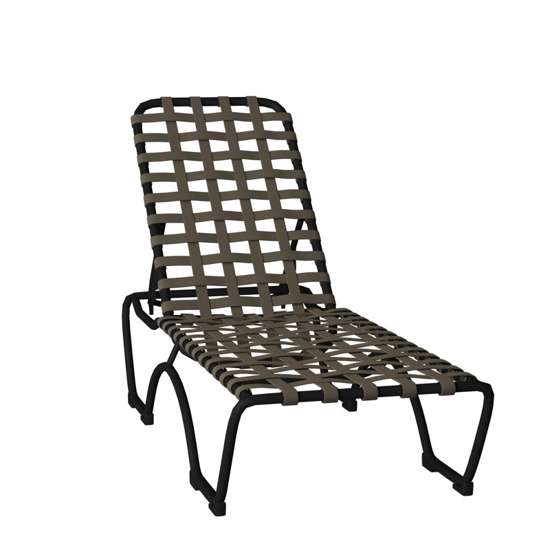 Kahana Outdoor Metal Chaise Lounge, Obsidian, Mocha Vinyl
