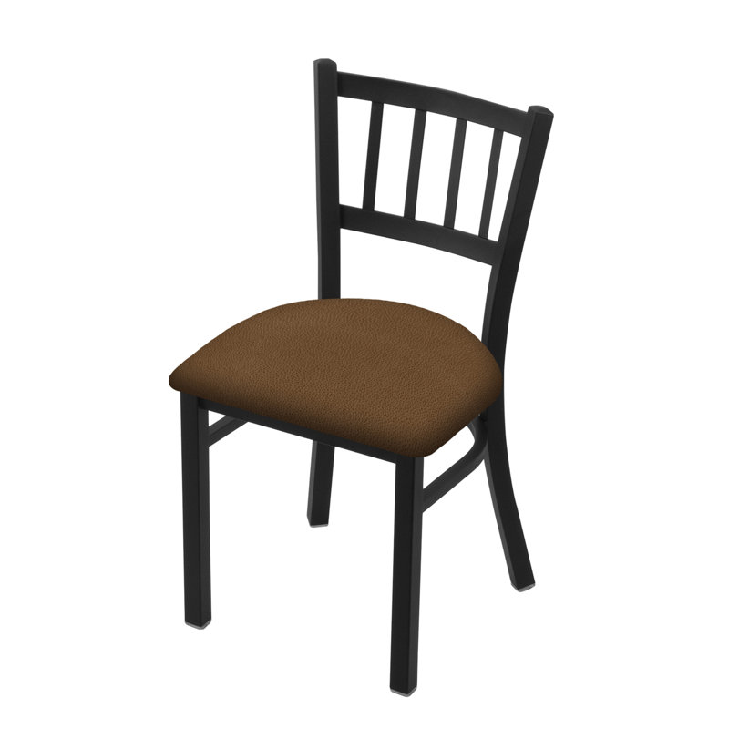 Chaise Contessa 610, Vinyle - Rein chaume, Noir froissé