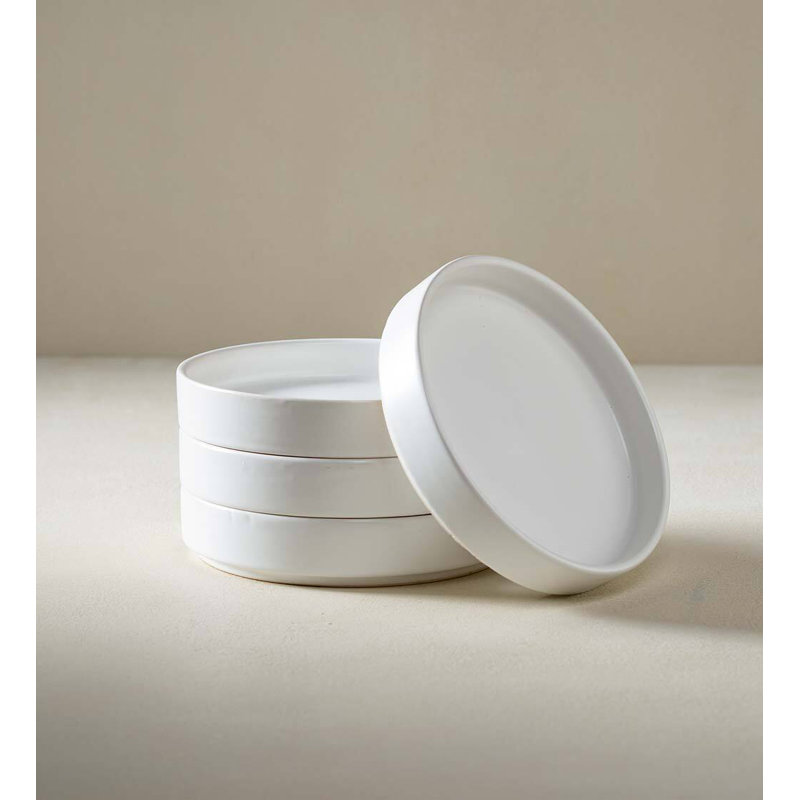 Handmade Ceramic Appetizer Plate, White
