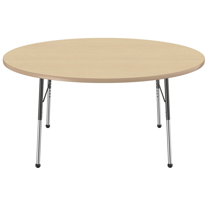 Table ronde à hauteur réglable, H 24 po x L 60 po x l 60 po, Érable / érable, Standard Ball Glide