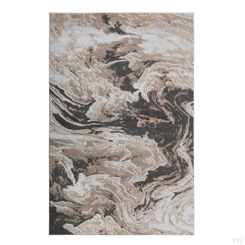 LOOM & LUXE Collection 2X3 L.Brown /Abstract Non-Shedding Living Room Bedroom Dining Home Office Stylish And Stain Resistant Area Rug